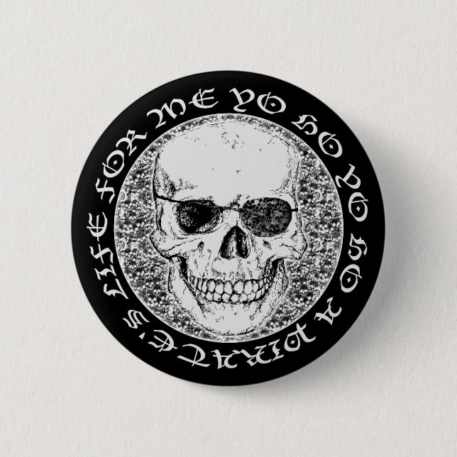 Badge Rond 5 Cm crâne de pirate (Devant)