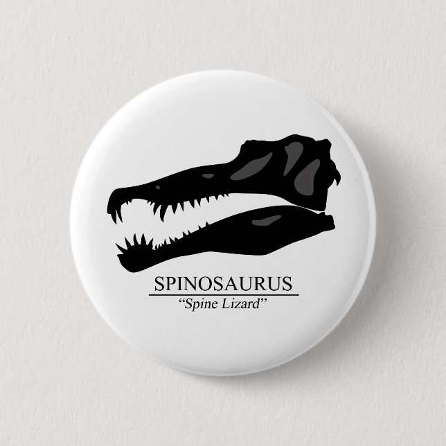 Badge Rond 5 Cm Crâne de spinosaurus (Devant)