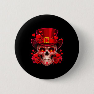 Badge Rond 5 Cm Crâne de sucre de la Saint-Valentin pour femmes Ro