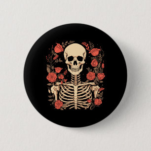 Badge Rond 5 Cm Crâne de sucre floral Jour de l'agence gouvernemen