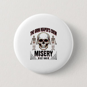 Badge Rond 5 Cm Crâne d'Halloween Effrayant Créatif Histoire Vinta
