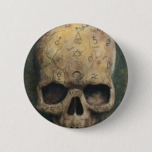 Badge Rond 5 Cm Crâne d'une sorcière