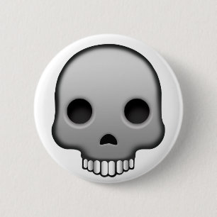Badge Rond 5 Cm Crâne Emoji