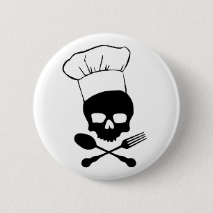 Badge Rond 5 Cm Crâne et chef d'os croisés