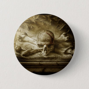Badge Rond 5 Cm crâne et os