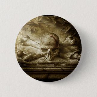 Badge Rond 5 Cm crâne et os