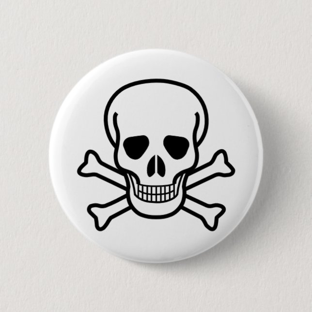 Badge Rond 5 Cm crâne et os croisés (Devant)