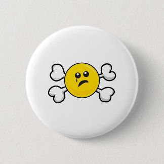 Badge Rond 5 Cm crâne et os croisés