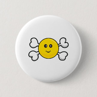 Badge Rond 5 Cm crâne et os croisés