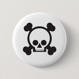 Badge Rond 5 Cm crâne et os croisés 2