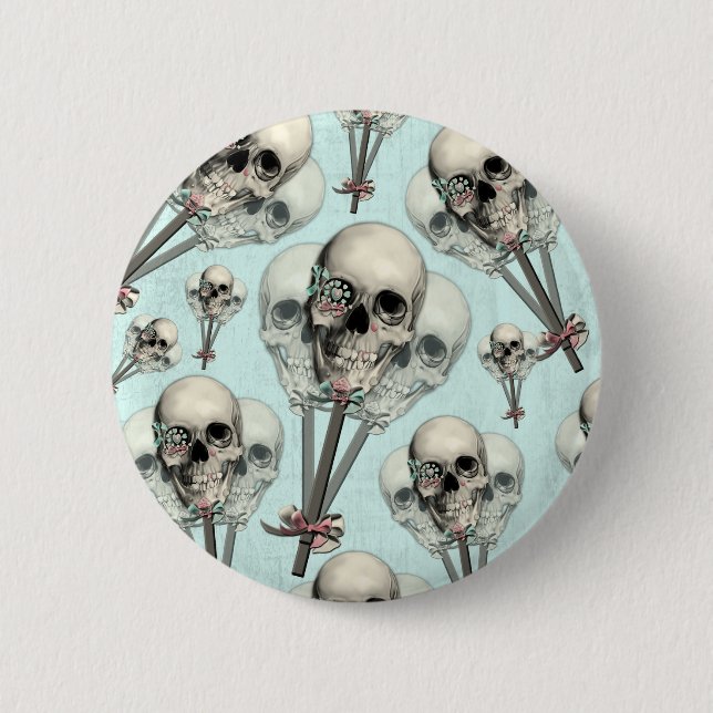 Badge Rond 5 Cm Crâne éternellement doux de lucette (Devant)