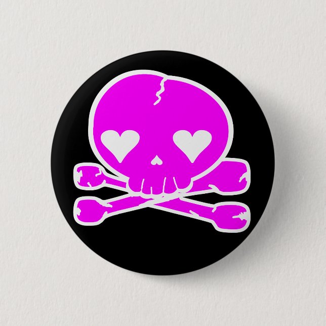 Badge Rond 5 Cm Crâne Étrange Style Kawaii Gothique (Devant)