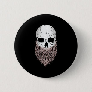 Badge Rond 5 Cm Crâne Halloween pour amateur de crânes barbus