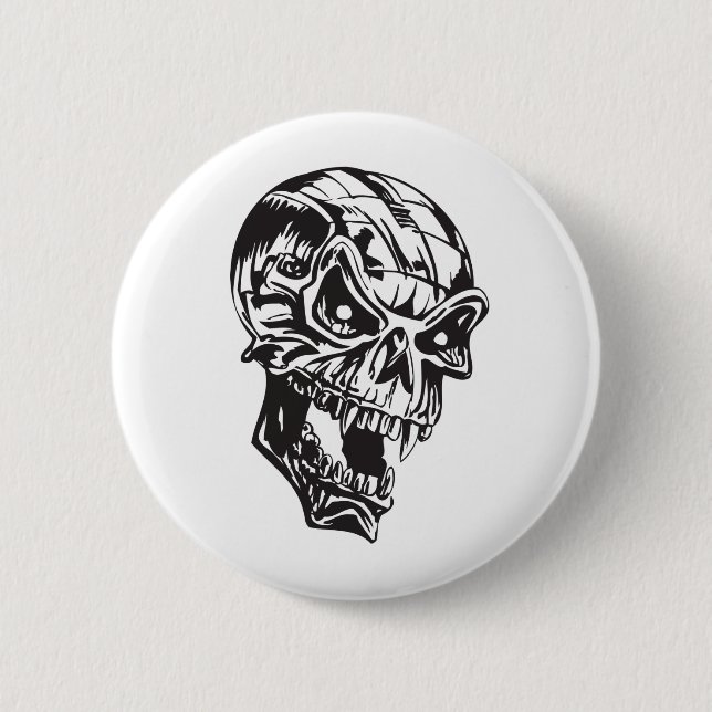 Badge Rond 5 Cm Crâne humain (Devant)