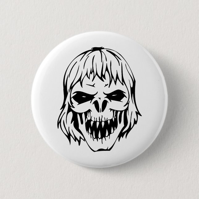 Badge Rond 5 Cm Crâne humain (Devant)