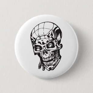Badge Rond 5 Cm Crâne humain 159