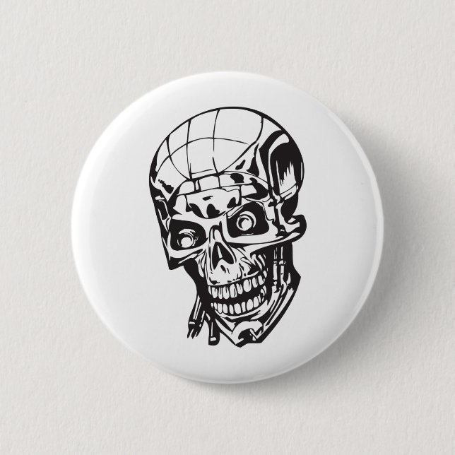 Badge Rond 5 Cm Crâne humain 159 (Devant)