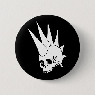 Badge Rond 5 Cm Crâne Jawless Punk personnalisable version 2