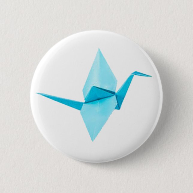 Badge Rond 5 Cm Crane Origami (Devant)