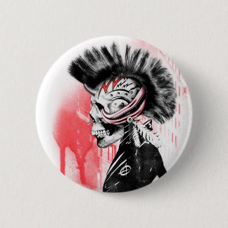 Badge Rond 5 Cm crâne punk