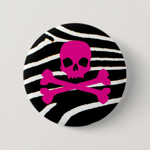 Badge Rond 5 Cm Crâne punk