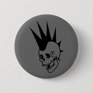 Badge Rond 5 Cm Crâne Punk personnalisable