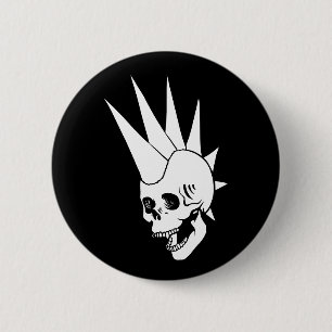 Badge Rond 5 Cm Crâne Punk personnalisable version 2
