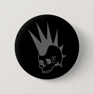 Badge Rond 5 Cm Crâne sans mâchoire Punk personnalisable