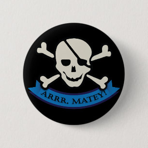 Badge Rond 5 Cm Crâne - Standard noir, Bouton rond de 2¼ pouces