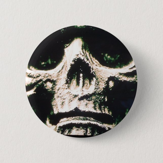 Badge Rond 5 Cm Crâne triste (Devant)