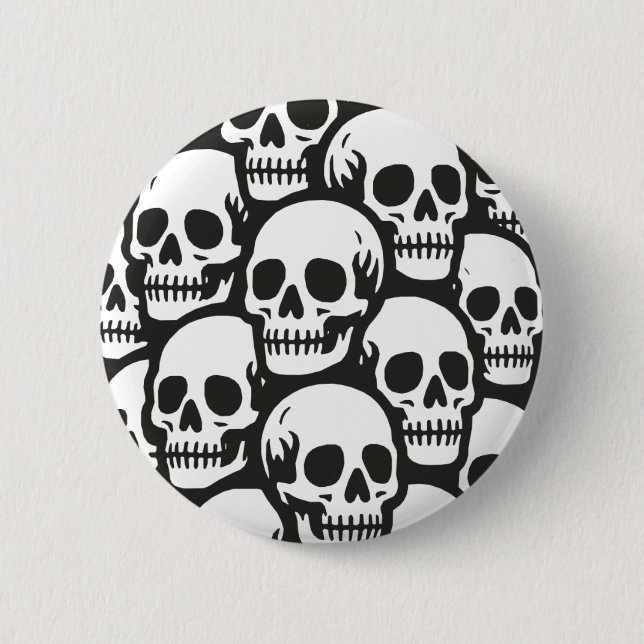 Badge Rond 5 Cm Crânes (Devant)