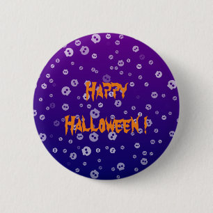 Badge Rond 5 Cm Crânes d'Halloween