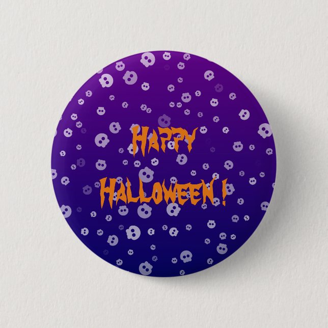 Badge Rond 5 Cm Crânes d'Halloween (Devant)