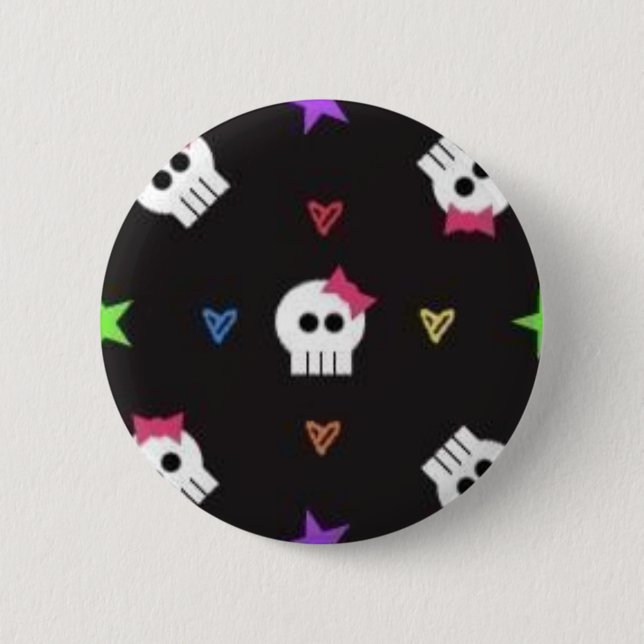 Badge Rond 5 Cm crânes girly (Devant)