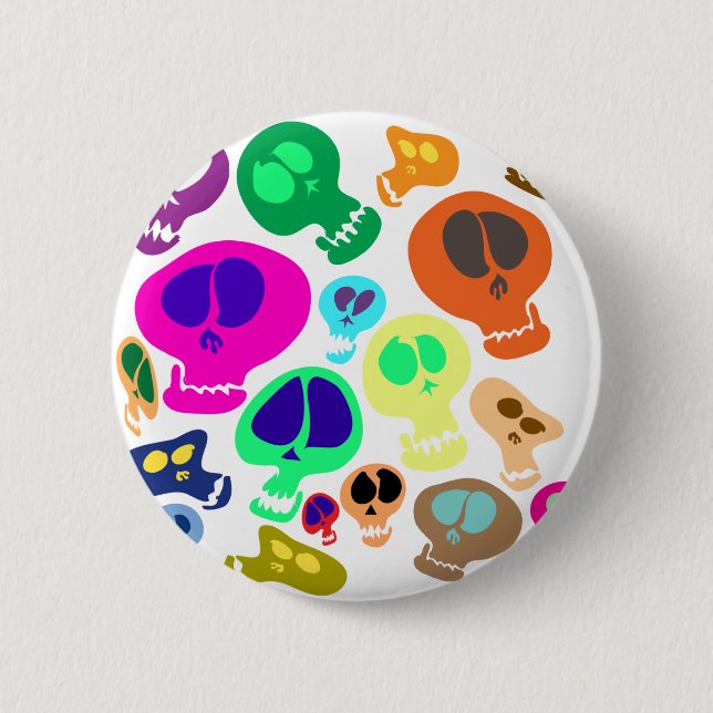 Badge Rond 5 Cm Crânes super (Devant)