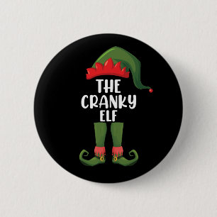 Badge Rond 5 Cm Cranky Elf Family Matching Group Noël