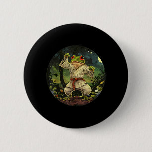 Badge Rond 5 Cm Crapaud de Jiu-Jitsu Kickboxing Forêt Taekwondo Gr