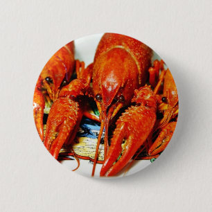 Badge Rond 5 Cm Crawdads Craytfish d'écrevisses
