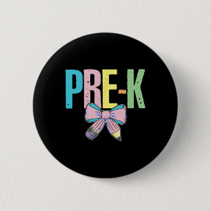 Badge Rond 5 Cm Crayon à arc coquette pré-maternelle rétro pour la