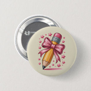 Badge Rond 5 Cm Crayon Coquette Arc Prof Appreciation École