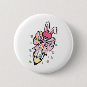 Badge Rond 5 Cm Crayon mignon Coquette Grow Bunny Jour de Pâques E