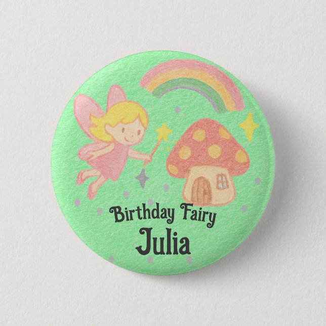 Badge Rond 5 Cm Crayon Modifiable de Style – Anniversaire Champign (Devant)