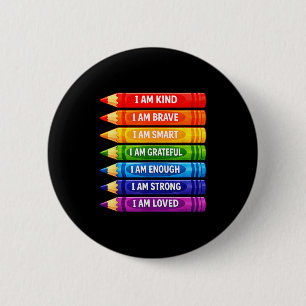 Badge Rond 5 Cm Crayons d'affirmations positives pour les enfants