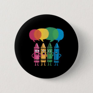 Badge Rond 5 Cm Crayons de couleur Humeur Crayon de mode Vendredi