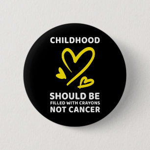 Badge Rond 5 Cm Crayons de sensibilisation au cancer chez l'enfant