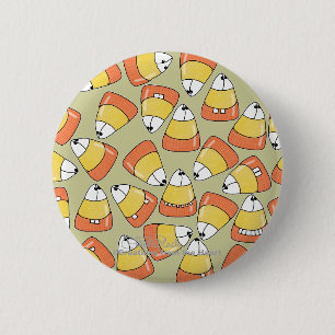 Badge Rond 5 Cm CRAZY Candy Corn !