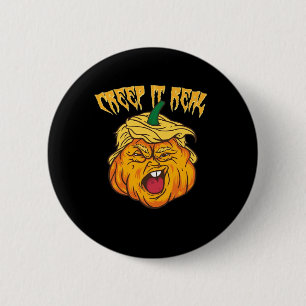 Badge Rond 5 Cm Crazy Halloween Citrouille Trumpkin costume