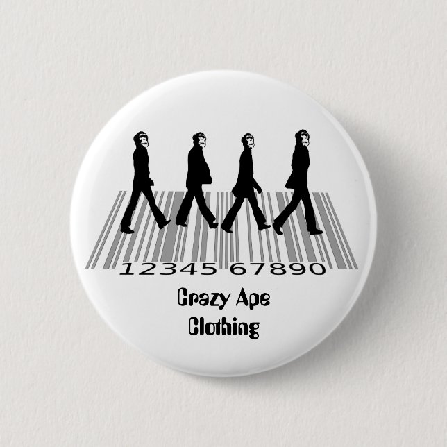 Badge Rond 5 Cm crazyapecommercialroad, (Devant)