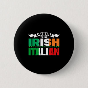 Badge Rond 5 Cm Création de l'héritage italo-irlandais Fière d'êtr
