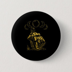 Badge Rond 5 Cm Création esthétique de champignons Goblincore et C